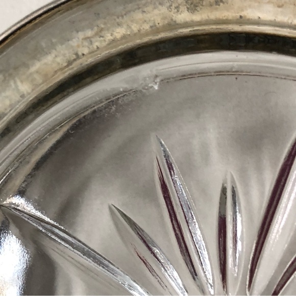 Vintage Frank M. Whiting Small Sterling Silver Crystal Coaster - Picture 9 of 13